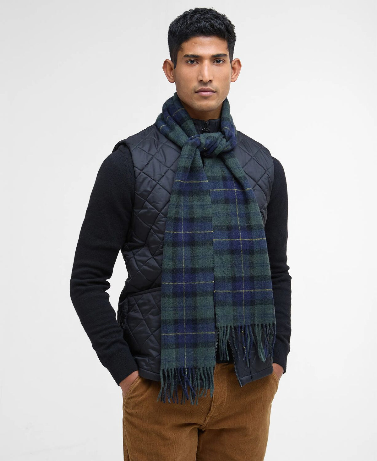 tartan lambswool scarf<BR/> 
