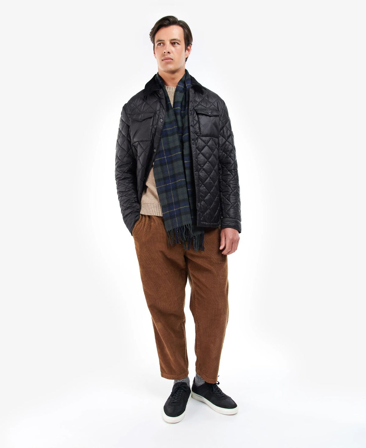 tartan lambswool scarf<BR/> 