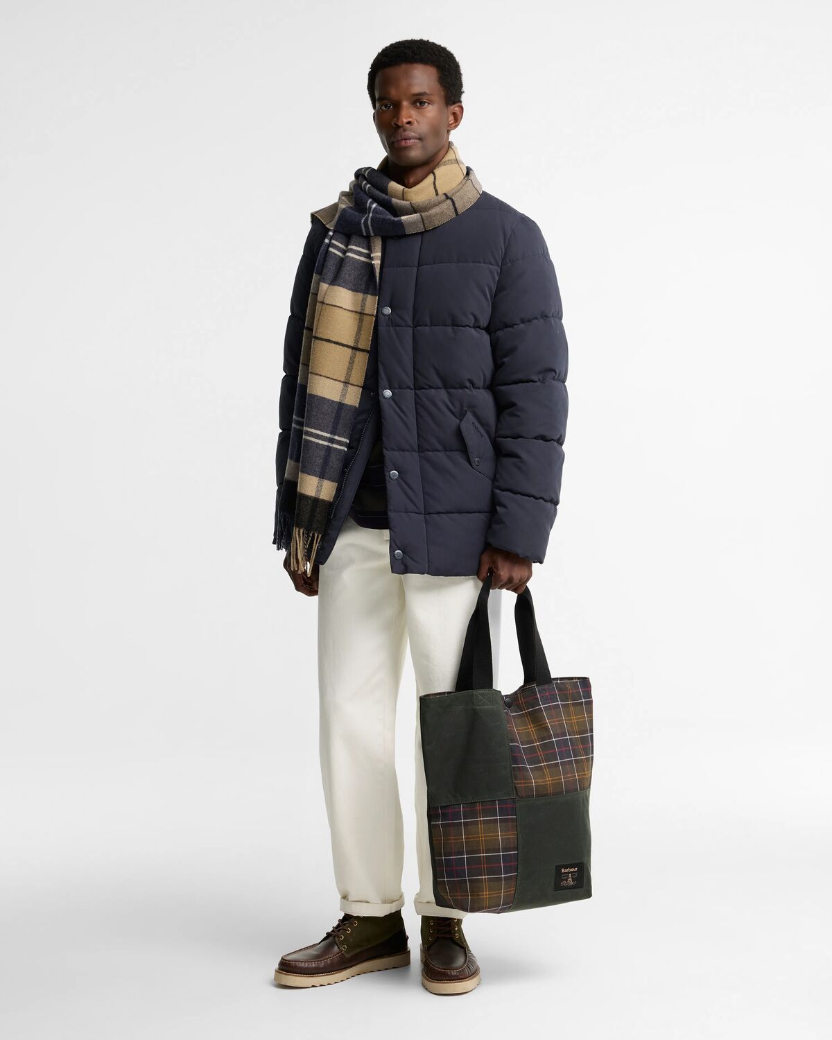 tartan lambswool scarf<BR/> 