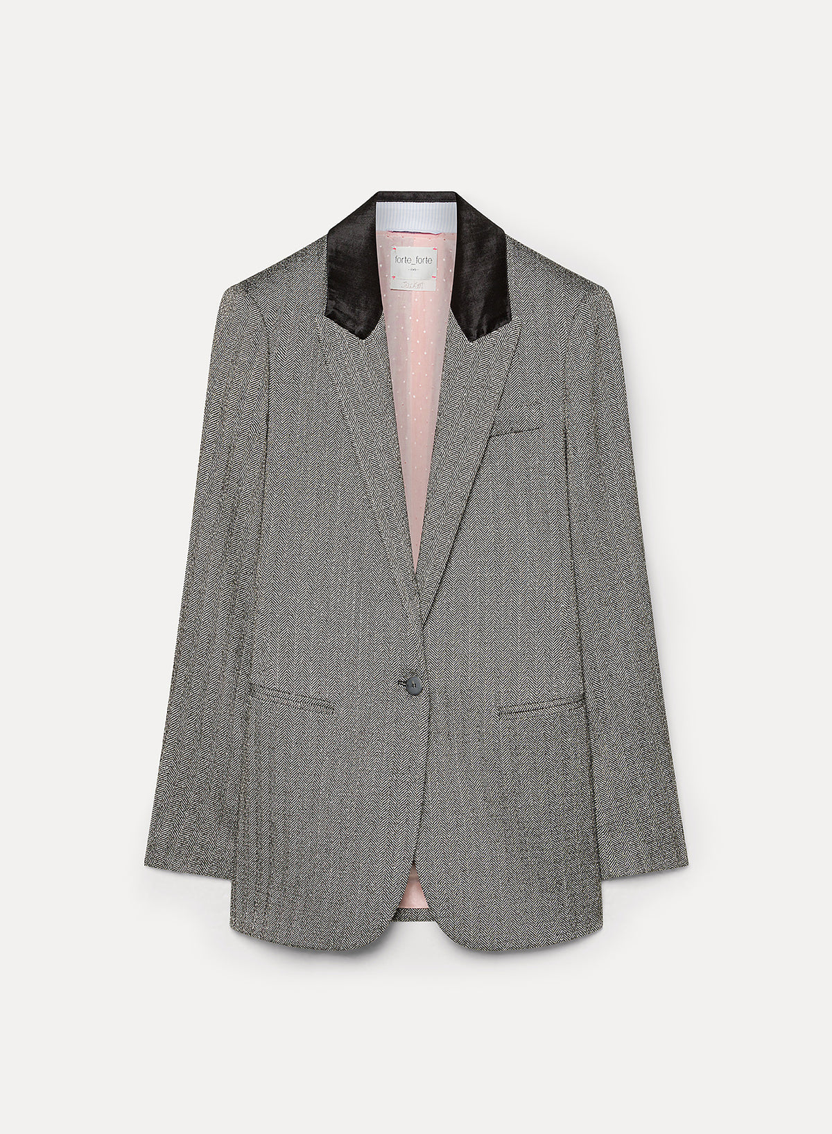 velvet collar jasp' chevron blazer<BR/> 