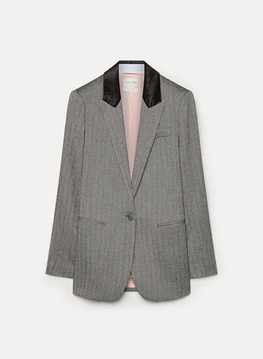 velvet collar jasp' chevron blazer<BR/> 