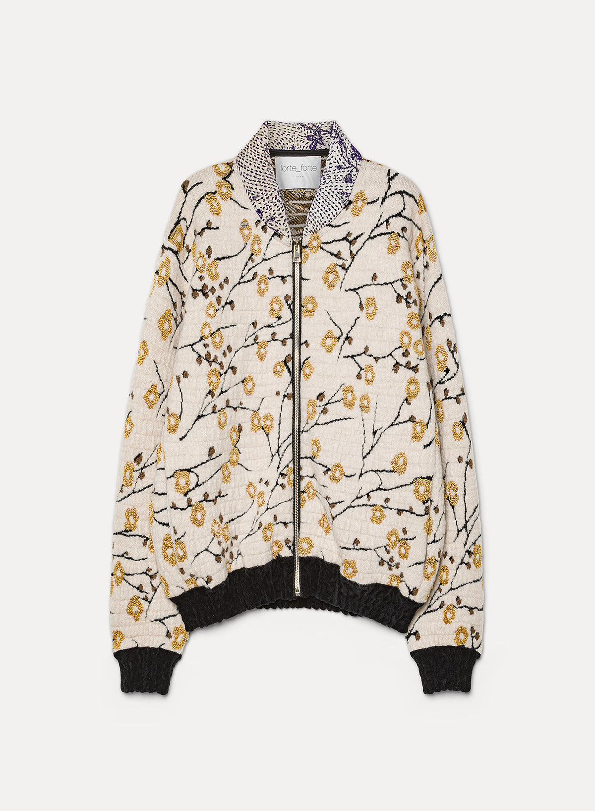 "cherry blossom" jacquard bomber 