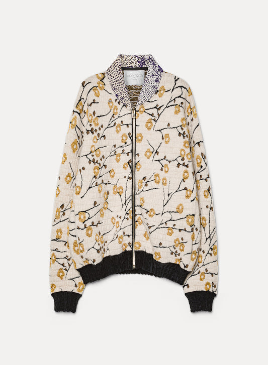 "cherry blossom" jacquard bomber 