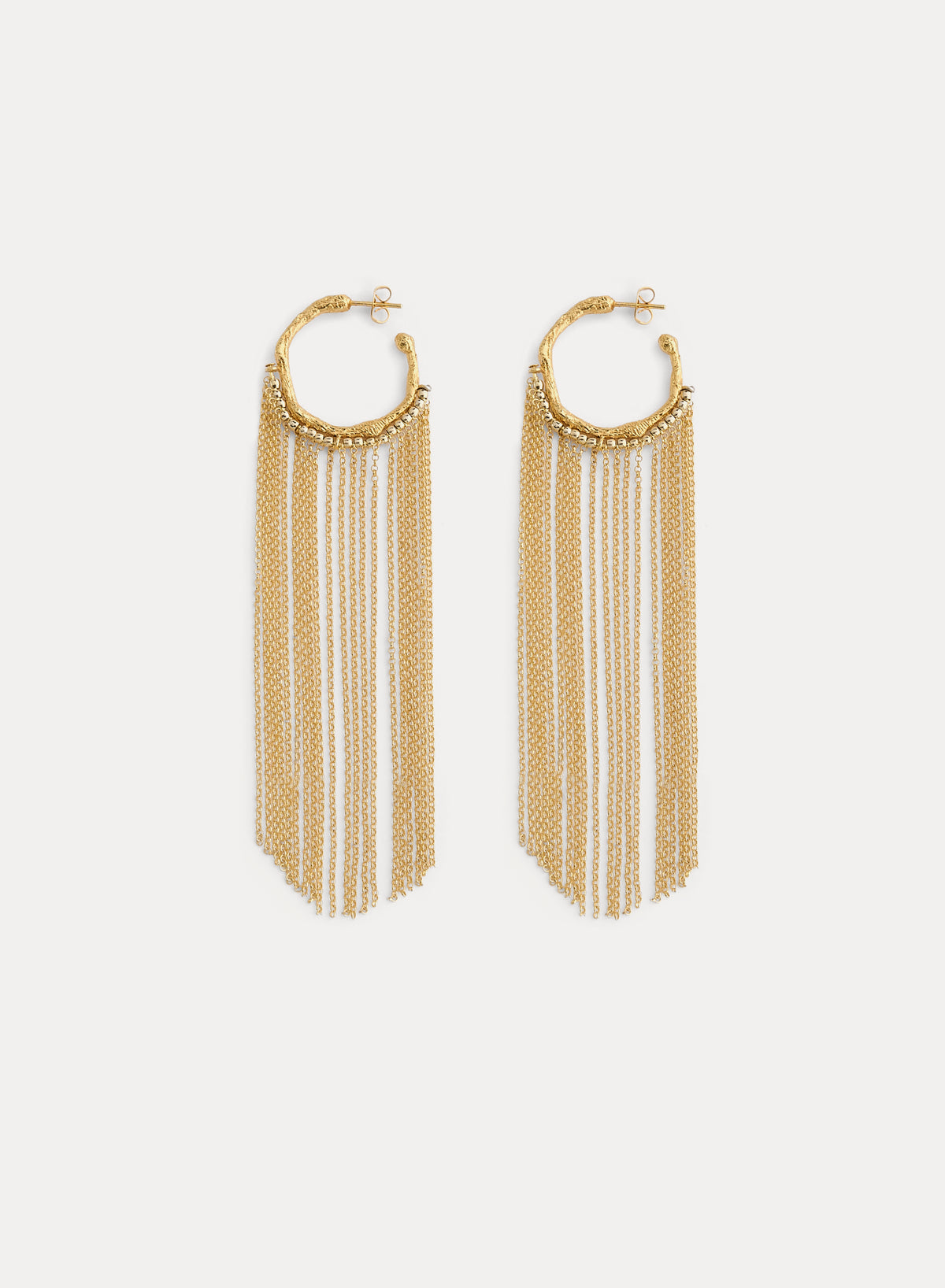 fringed hoop sculpture earrings - orecchini scultura a cerchio con frange 