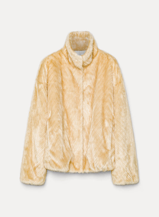 bomber eco-pelliccia chevron -  chevron eco fur bomber 