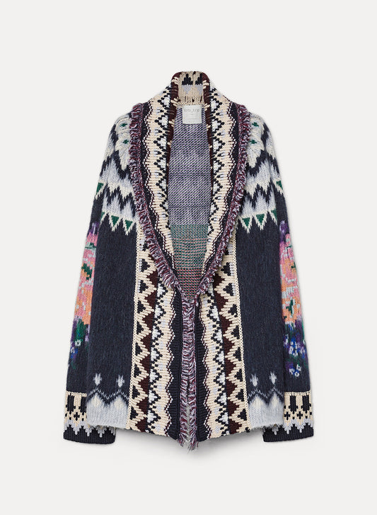 giacca over jacquard "the highlands garden" - "the highlands garden" jacquard oversized sweater 