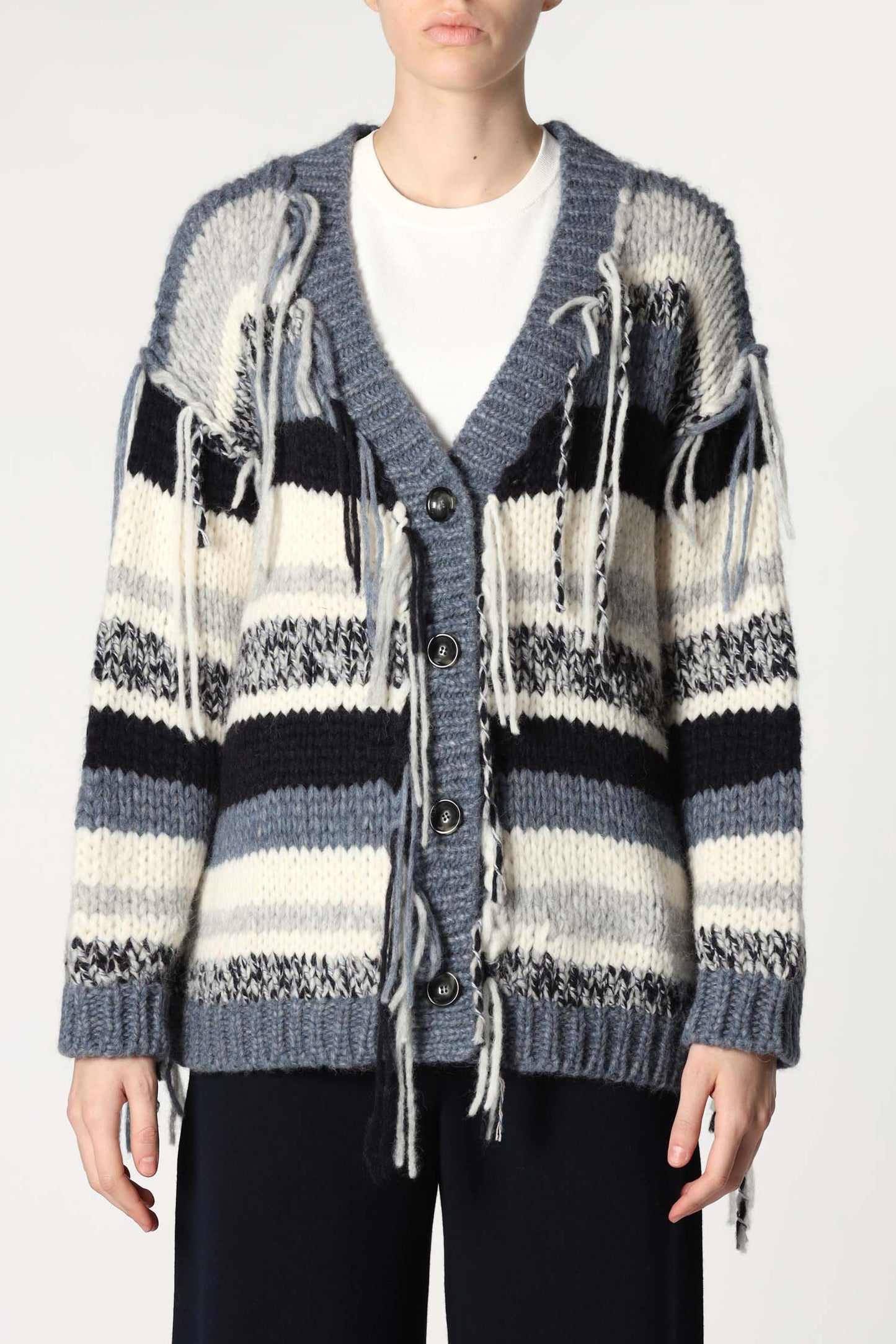 cardigan ml riga irregolare 