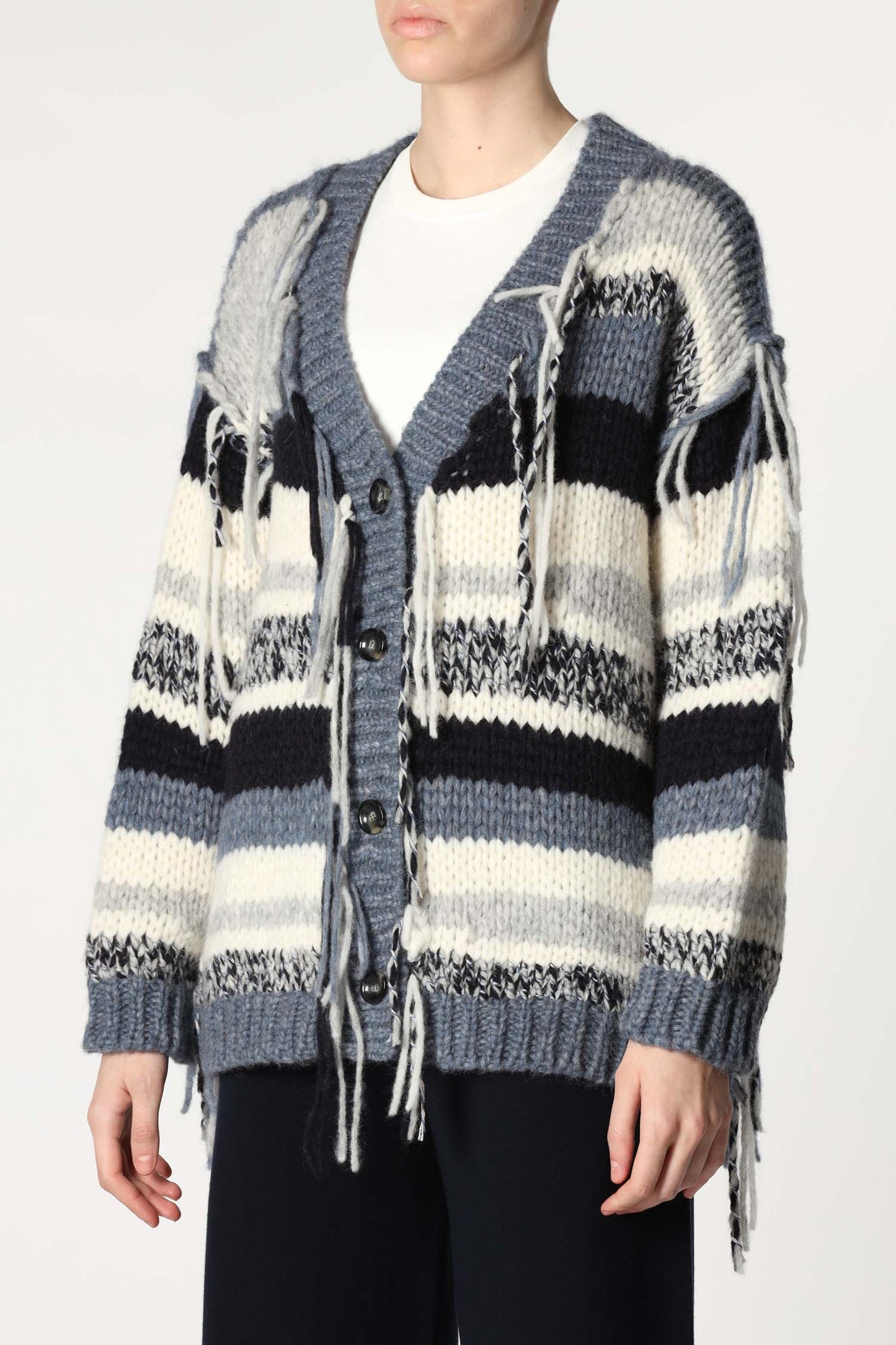 cardigan ml riga irregolare 