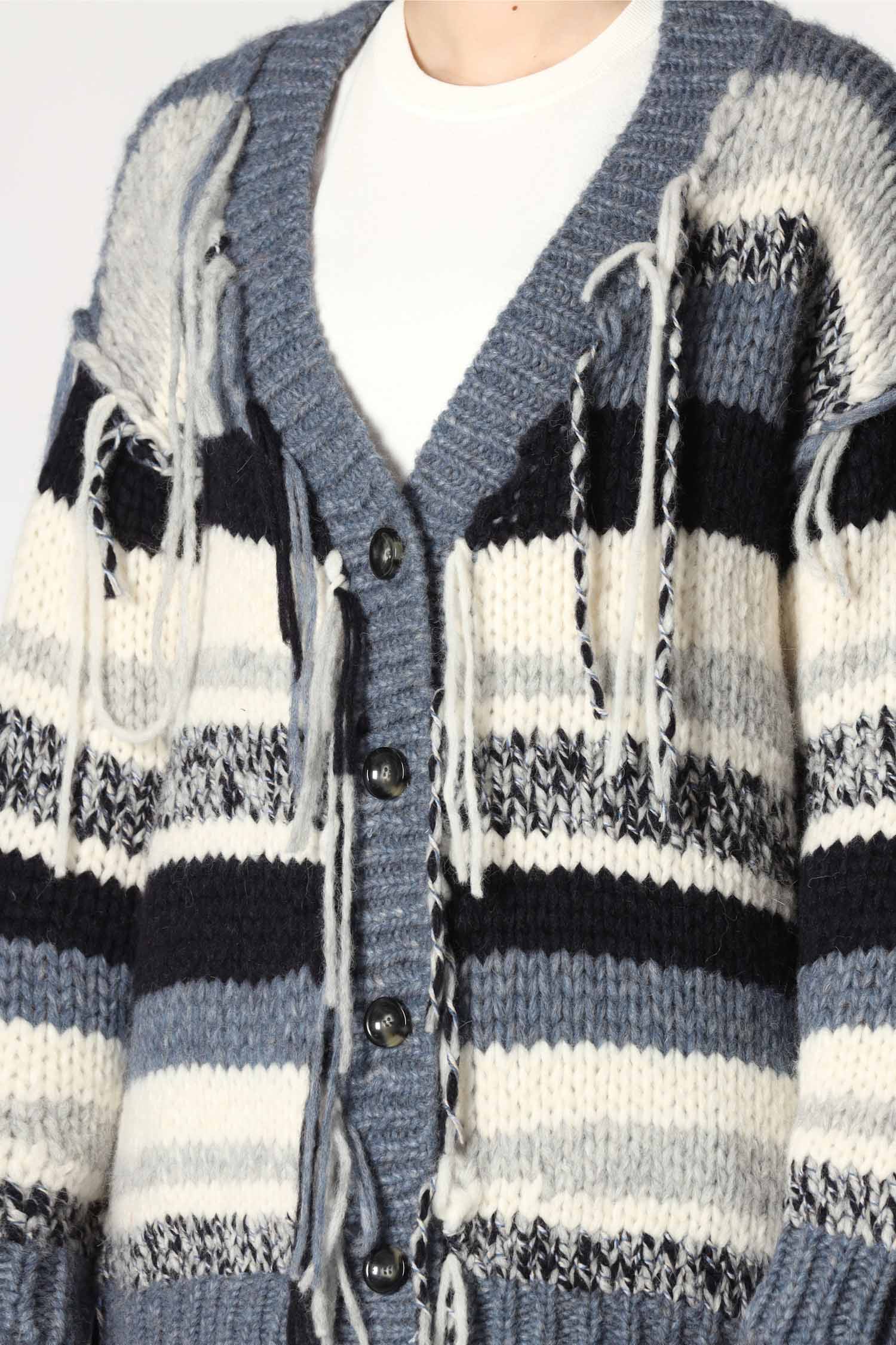 cardigan ml riga irregolare 