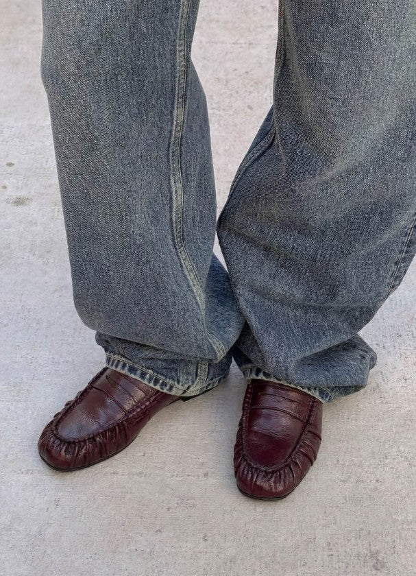 Aven Rift Burgundy Leather Loafers<BR/>MOCASSINI IN PELLE BORDEAUX AVEN RIFT<BR/> 