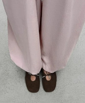 Rosalind Recycled Brown Leather Ballet Flats<BR/>BALLERINE IN PELLE MARRONE RICICLATA ROSALIND 