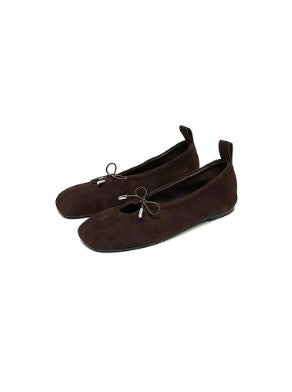 Rosalind Recycled Brown Leather Ballet Flats<BR/>BALLERINE IN PELLE MARRONE RICICLATA ROSALIND 