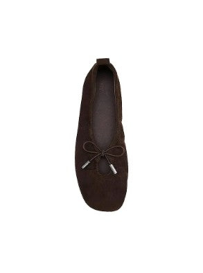 Rosalind Recycled Brown Leather Ballet Flats<BR/>BALLERINE IN PELLE MARRONE RICICLATA ROSALIND 