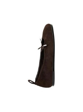 Rosalind Recycled Brown Leather Ballet Flats<BR/>BALLERINE IN PELLE MARRONE RICICLATA ROSALIND 