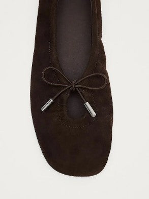 Rosalind Recycled Brown Leather Ballet Flats<BR/>BALLERINE IN PELLE MARRONE RICICLATA ROSALIND 